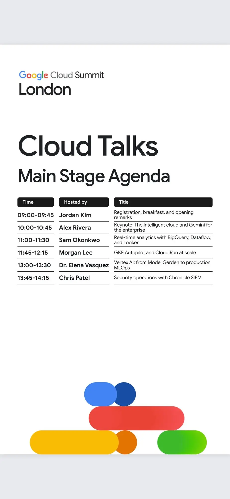 Wonder Digital Agenda Screens for Google Cloud Summit, image 1 of 15