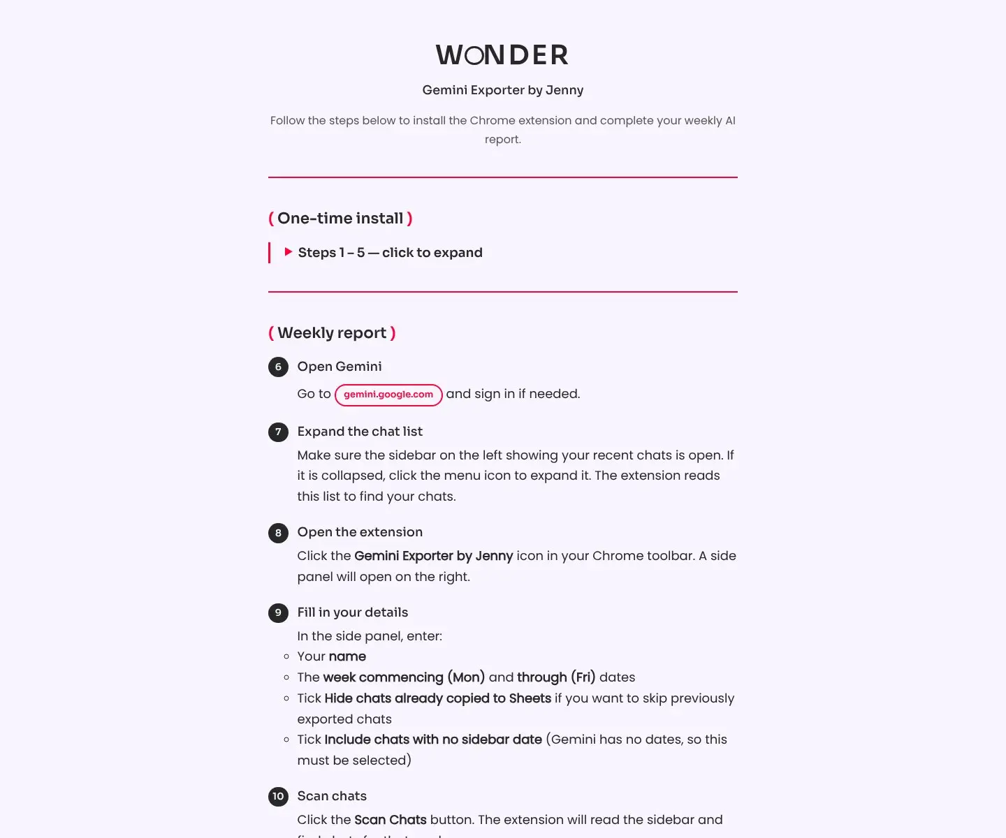 Gemini Exporter Chrome Extension for Wonder, image 3 of 3